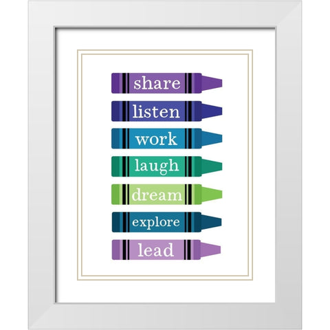 School Rules White Modern Wood Framed Art Print with Double Matting by Wieners, Valerie