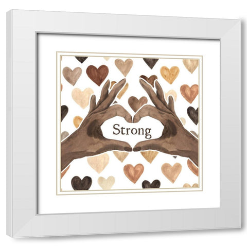 Strong Heart White Modern Wood Framed Art Print with Double Matting by Wieners, Valerie