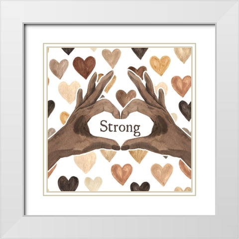 Strong Heart White Modern Wood Framed Art Print with Double Matting by Wieners, Valerie