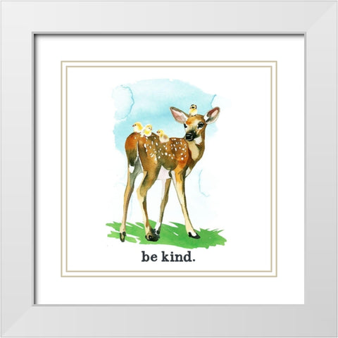 Be Kind White Modern Wood Framed Art Print with Double Matting by Wieners, Valerie