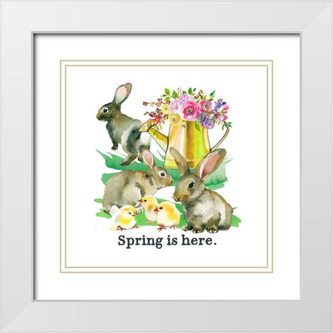 Spring is Here White Modern Wood Framed Art Print with Double Matting by Wieners, Valerie