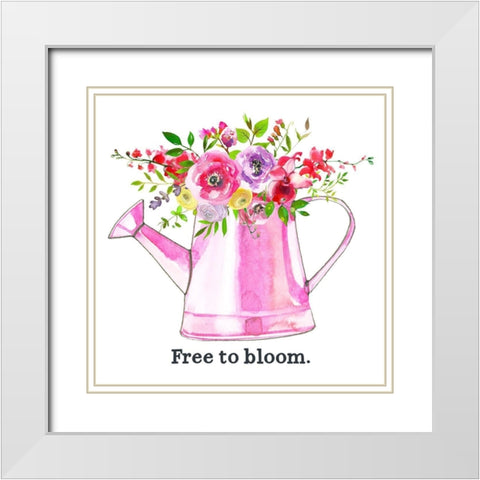 Free to Bloom White Modern Wood Framed Art Print with Double Matting by Wieners, Valerie