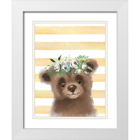 Baby Bear White Modern Wood Framed Art Print with Double Matting by Wieners, Valerie