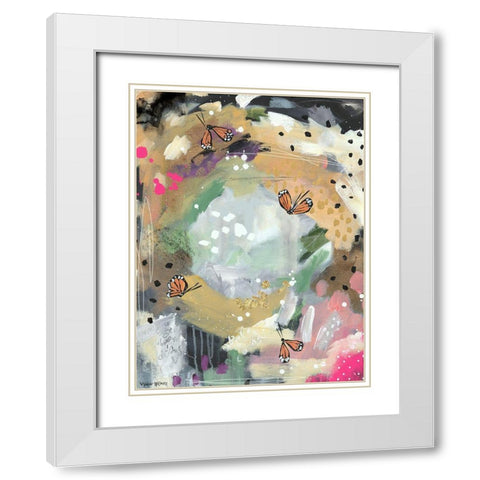Butterfly Abstract II White Modern Wood Framed Art Print with Double Matting by Wieners, Valerie
