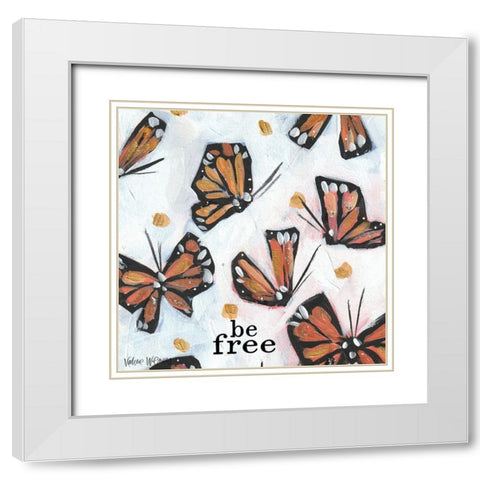 Be Free White Modern Wood Framed Art Print with Double Matting by Wieners, Valerie