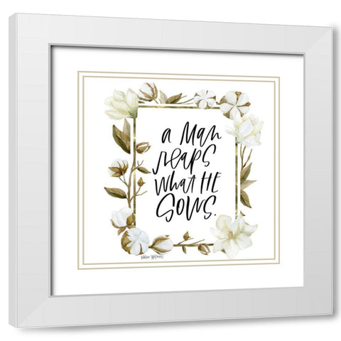 Reaps White Modern Wood Framed Art Print with Double Matting by Wieners, Valerie