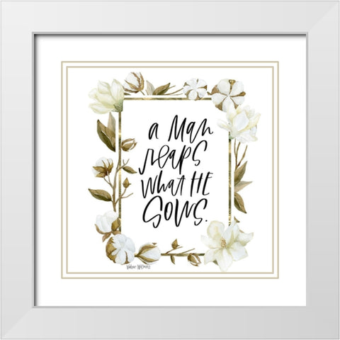 Reaps White Modern Wood Framed Art Print with Double Matting by Wieners, Valerie