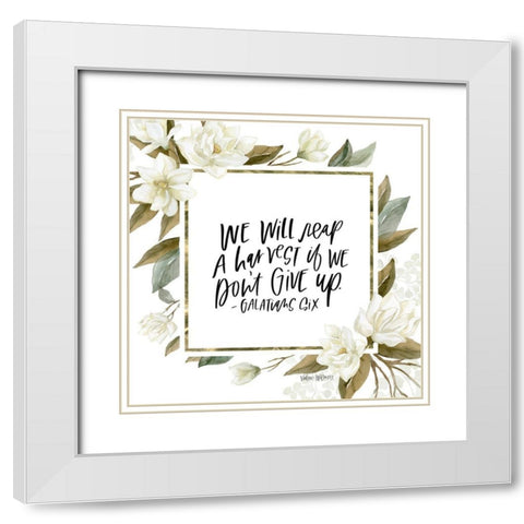 Dont Give Up White Modern Wood Framed Art Print with Double Matting by Wieners, Valerie