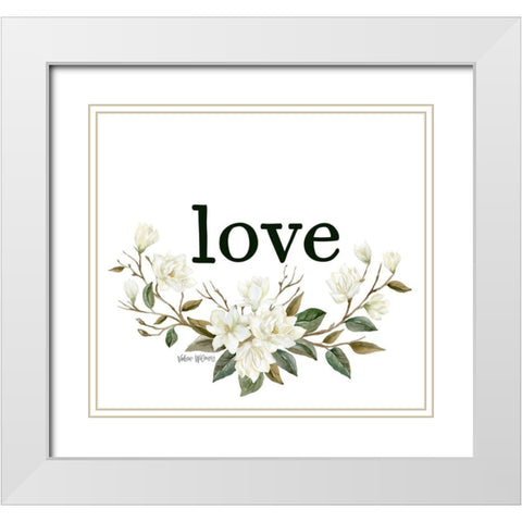 Love White Modern Wood Framed Art Print with Double Matting by Wieners, Valerie