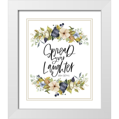 Spread Your Laughter White Modern Wood Framed Art Print with Double Matting by Wieners, Valerie