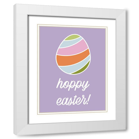 Happy Easter White Modern Wood Framed Art Print with Double Matting by Wieners, Valerie