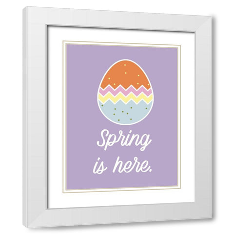 Spring is Here White Modern Wood Framed Art Print with Double Matting by Wieners, Valerie