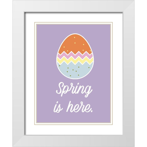 Spring is Here White Modern Wood Framed Art Print with Double Matting by Wieners, Valerie