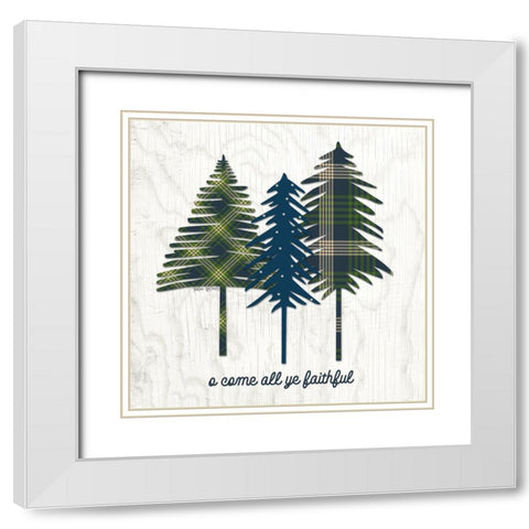 Come All Ye Faithful White Modern Wood Framed Art Print with Double Matting by Wieners, Valerie