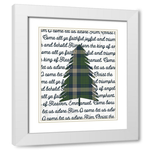 Faithful Christmas Tree White Modern Wood Framed Art Print with Double Matting by Wieners, Valerie