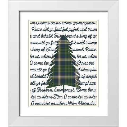 Faithful Christmas Tree White Modern Wood Framed Art Print with Double Matting by Wieners, Valerie