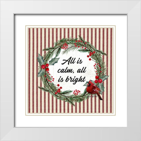All is Calm White Modern Wood Framed Art Print with Double Matting by Wieners, Valerie