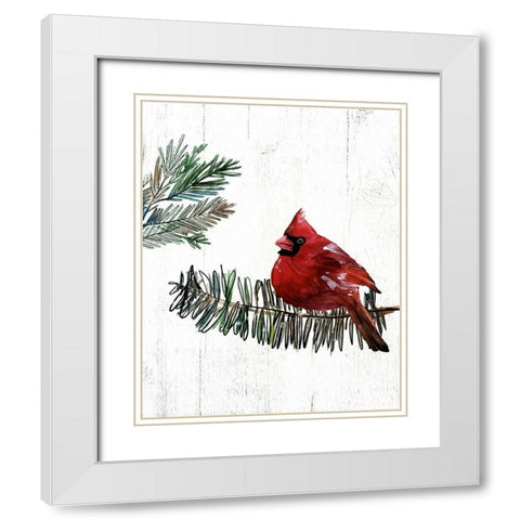 Cardinal White Modern Wood Framed Art Print with Double Matting by Wieners, Valerie