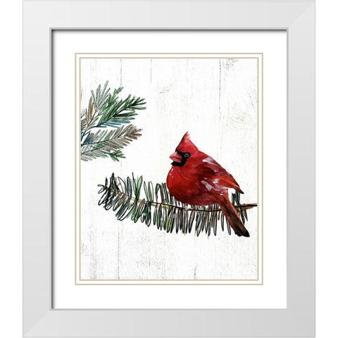 Cardinal White Modern Wood Framed Art Print with Double Matting by Wieners, Valerie