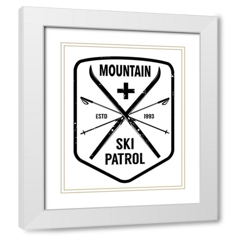 Ski Patrol White Modern Wood Framed Art Print with Double Matting by Wieners, Valerie