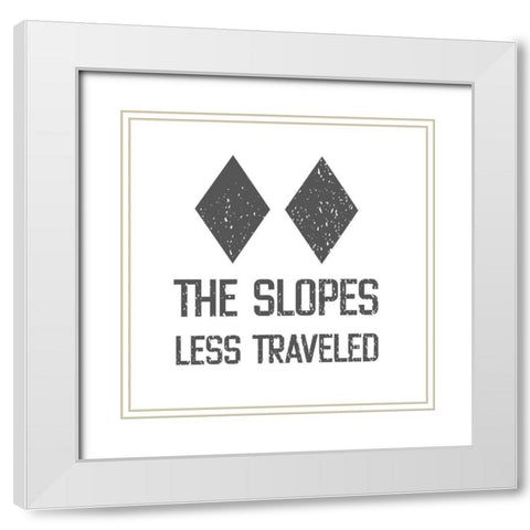 Slopes Less Traveled White Modern Wood Framed Art Print with Double Matting by Wieners, Valerie