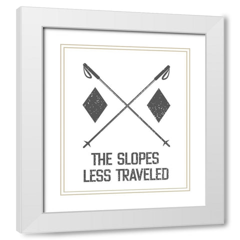Slopes Less Traveled White Modern Wood Framed Art Print with Double Matting by Wieners, Valerie