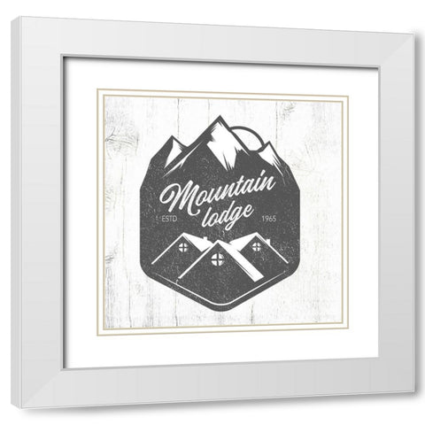 Mountain Lodge White Modern Wood Framed Art Print with Double Matting by Wieners, Valerie
