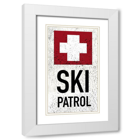 Ski Patrol White Modern Wood Framed Art Print with Double Matting by Wieners, Valerie