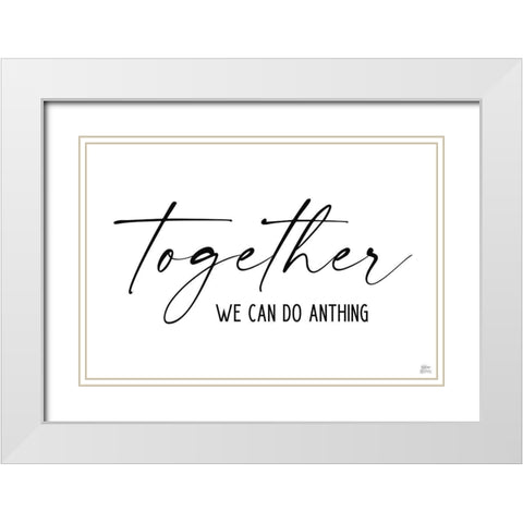 Together White Modern Wood Framed Art Print with Double Matting by Wieners, Valerie