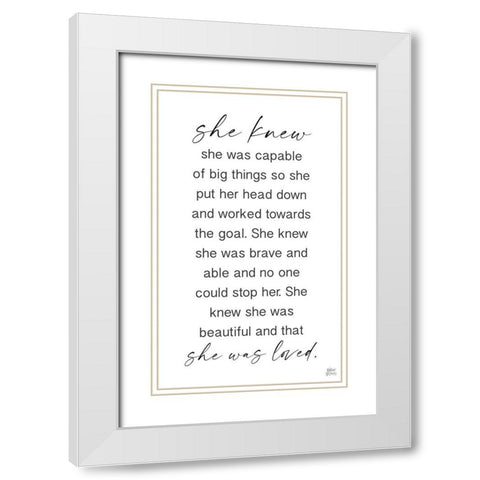 She Knew White Modern Wood Framed Art Print with Double Matting by Wieners, Valerie
