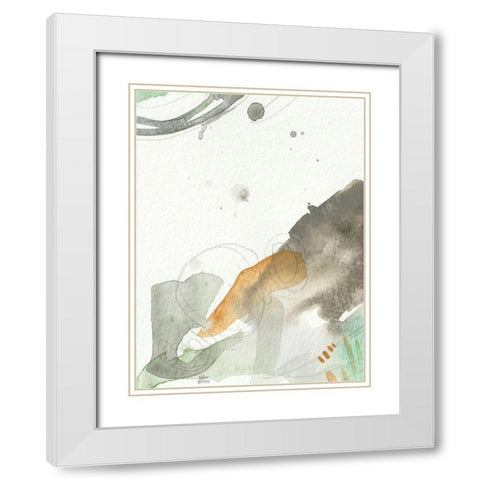 Earthy Abstract III White Modern Wood Framed Art Print with Double Matting by Wieners, Valerie