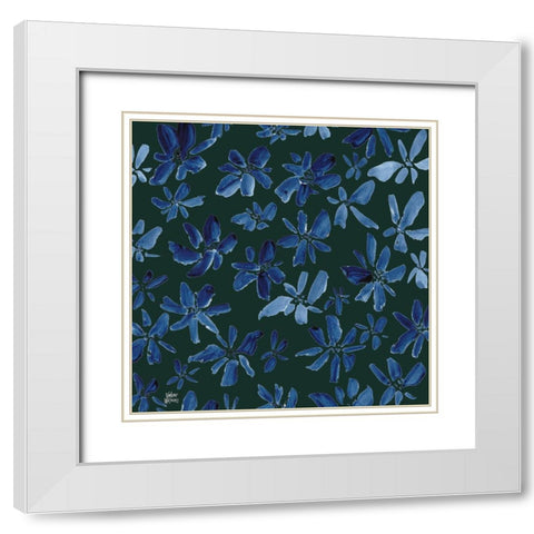 Calm Floral White Modern Wood Framed Art Print with Double Matting by Wieners, Valerie