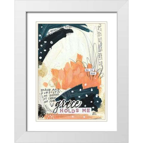 Grace Holds Me White Modern Wood Framed Art Print with Double Matting by Wieners, Valerie