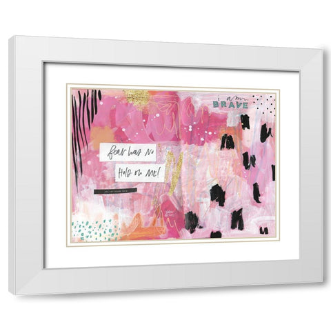 I am Brave White Modern Wood Framed Art Print with Double Matting by Wieners, Valerie