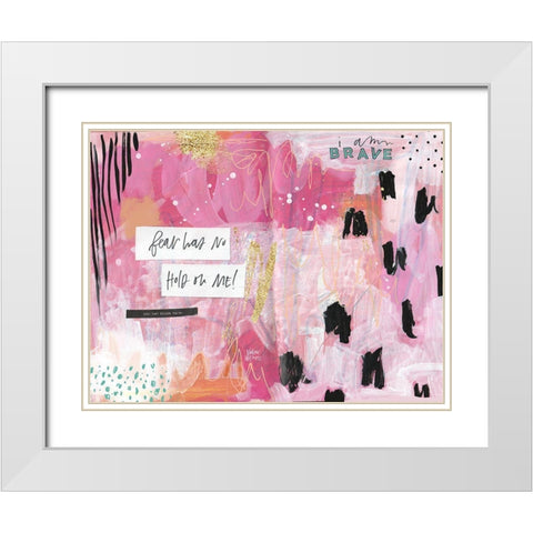 I am Brave White Modern Wood Framed Art Print with Double Matting by Wieners, Valerie
