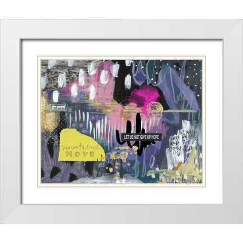 Mountains Move White Modern Wood Framed Art Print with Double Matting by Wieners, Valerie