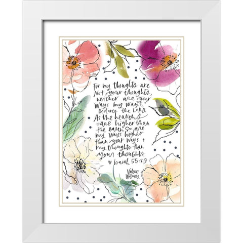 My Thoughts White Modern Wood Framed Art Print with Double Matting by Wieners, Valerie