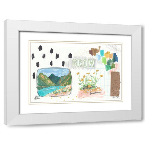 Grow Dandelions White Modern Wood Framed Art Print with Double Matting by Wieners, Valerie