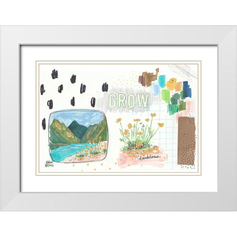 Grow Dandelions White Modern Wood Framed Art Print with Double Matting by Wieners, Valerie