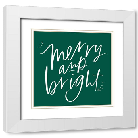Merry and Bright White Modern Wood Framed Art Print with Double Matting by Wieners, Valerie