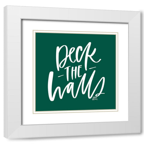 Deck the Halls White Modern Wood Framed Art Print with Double Matting by Wieners, Valerie
