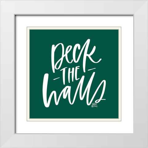 Deck the Halls White Modern Wood Framed Art Print with Double Matting by Wieners, Valerie