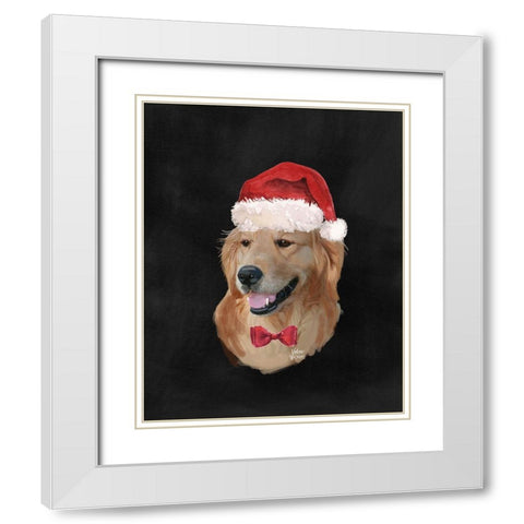Christmas Lab White Modern Wood Framed Art Print with Double Matting by Wieners, Valerie