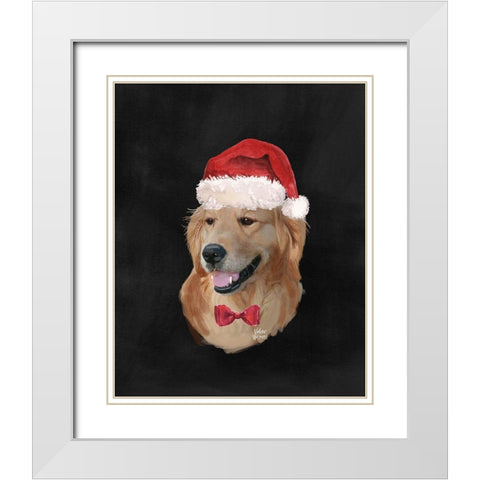Christmas Lab White Modern Wood Framed Art Print with Double Matting by Wieners, Valerie