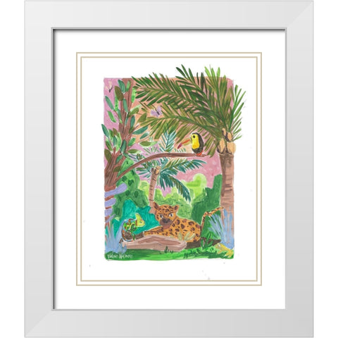 Tropical Animals I White Modern Wood Framed Art Print with Double Matting by Wieners, Valerie