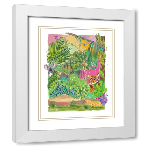 Tropical Animals II White Modern Wood Framed Art Print with Double Matting by Wieners, Valerie