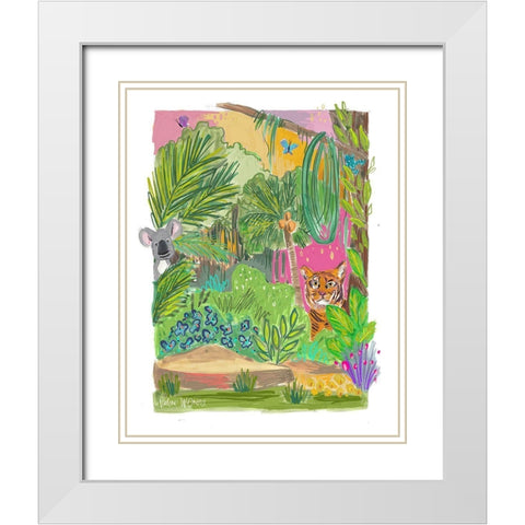 Tropical Animals II White Modern Wood Framed Art Print with Double Matting by Wieners, Valerie