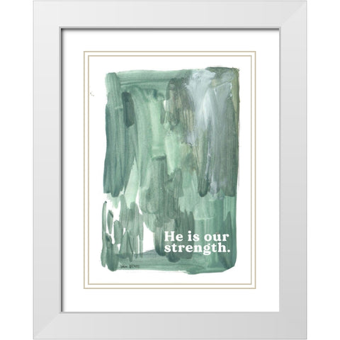 Our Strength White Modern Wood Framed Art Print with Double Matting by Wieners, Valerie