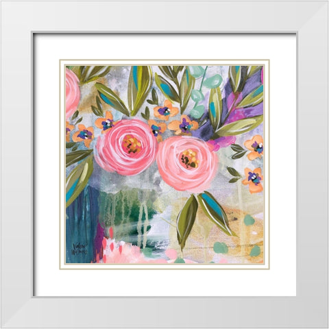Abstract Floral IV White Modern Wood Framed Art Print with Double Matting by Wieners, Valerie