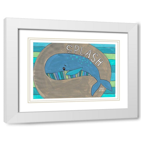 Splash White Modern Wood Framed Art Print with Double Matting by Wieners, Valerie